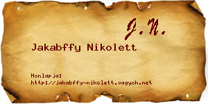 Jakabffy Nikolett névjegykártya